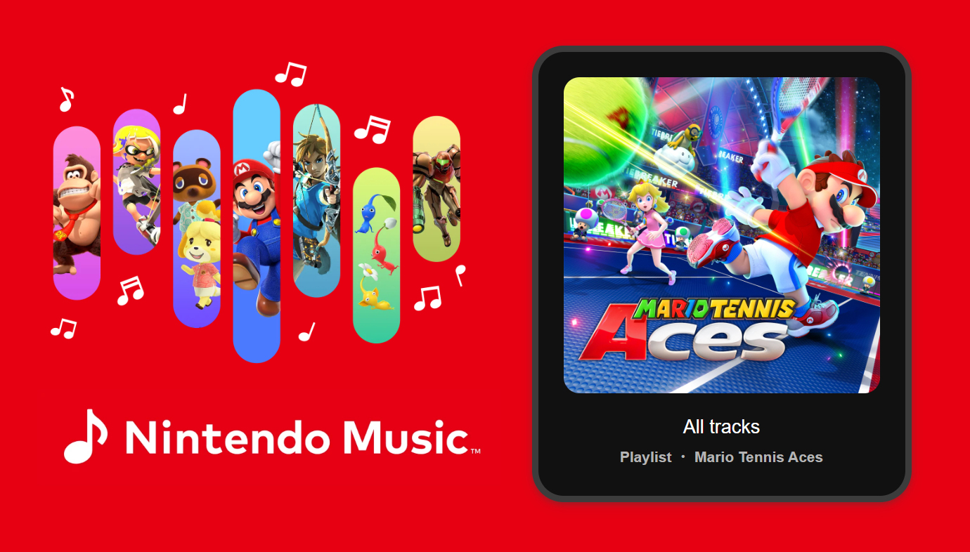 La banda sonora de Mario Tennis Aces ya está disponible con Nintendo Music