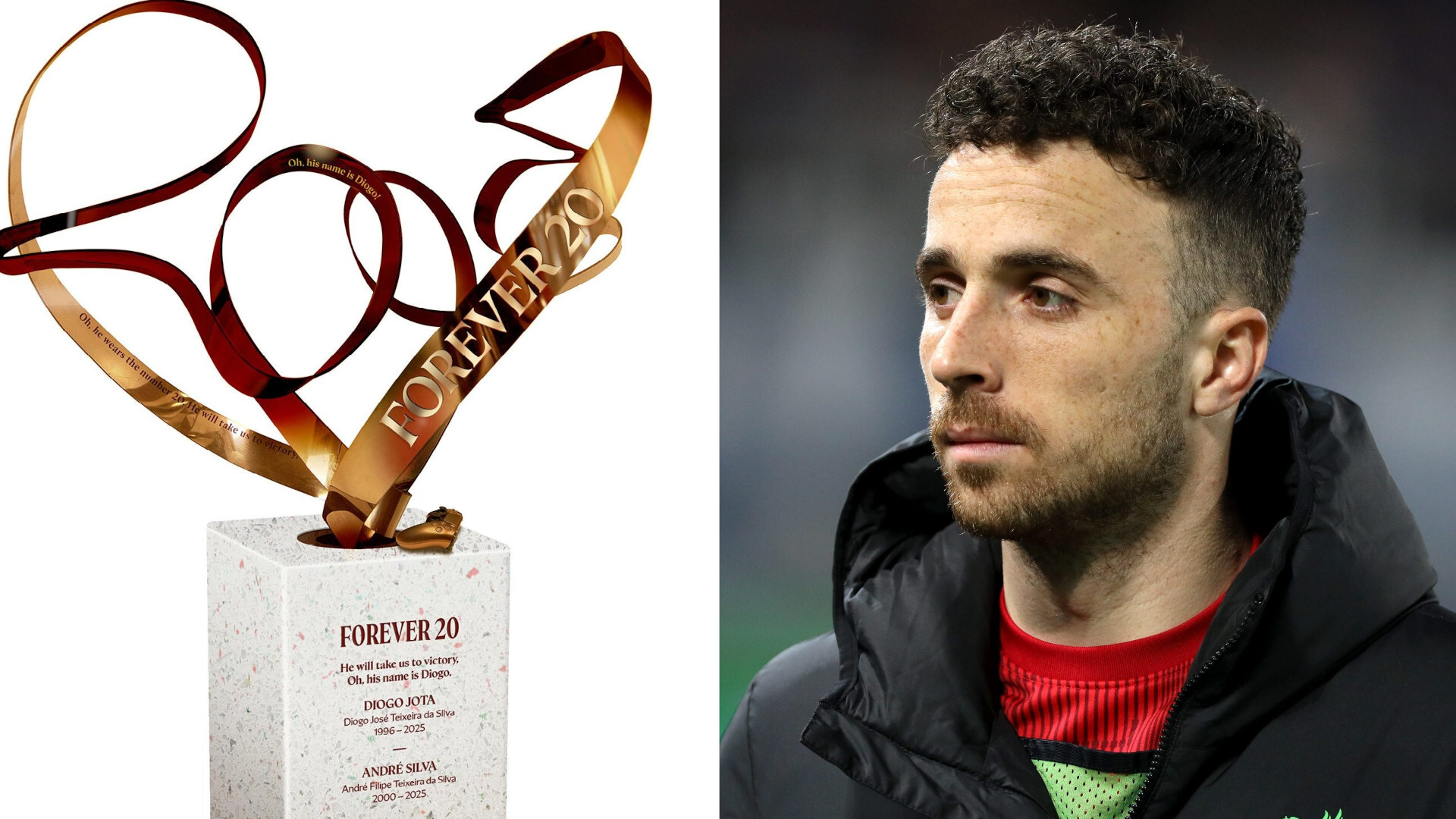 El Liverpool revela la escultura en memoria de Diogo Jota y André Silva