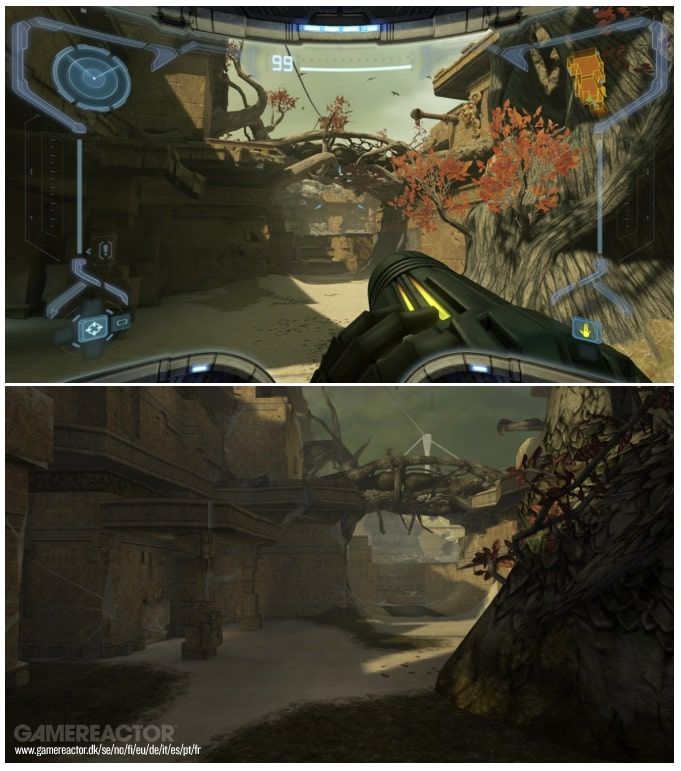 The comparison between Metroid Prime Remastered and the original