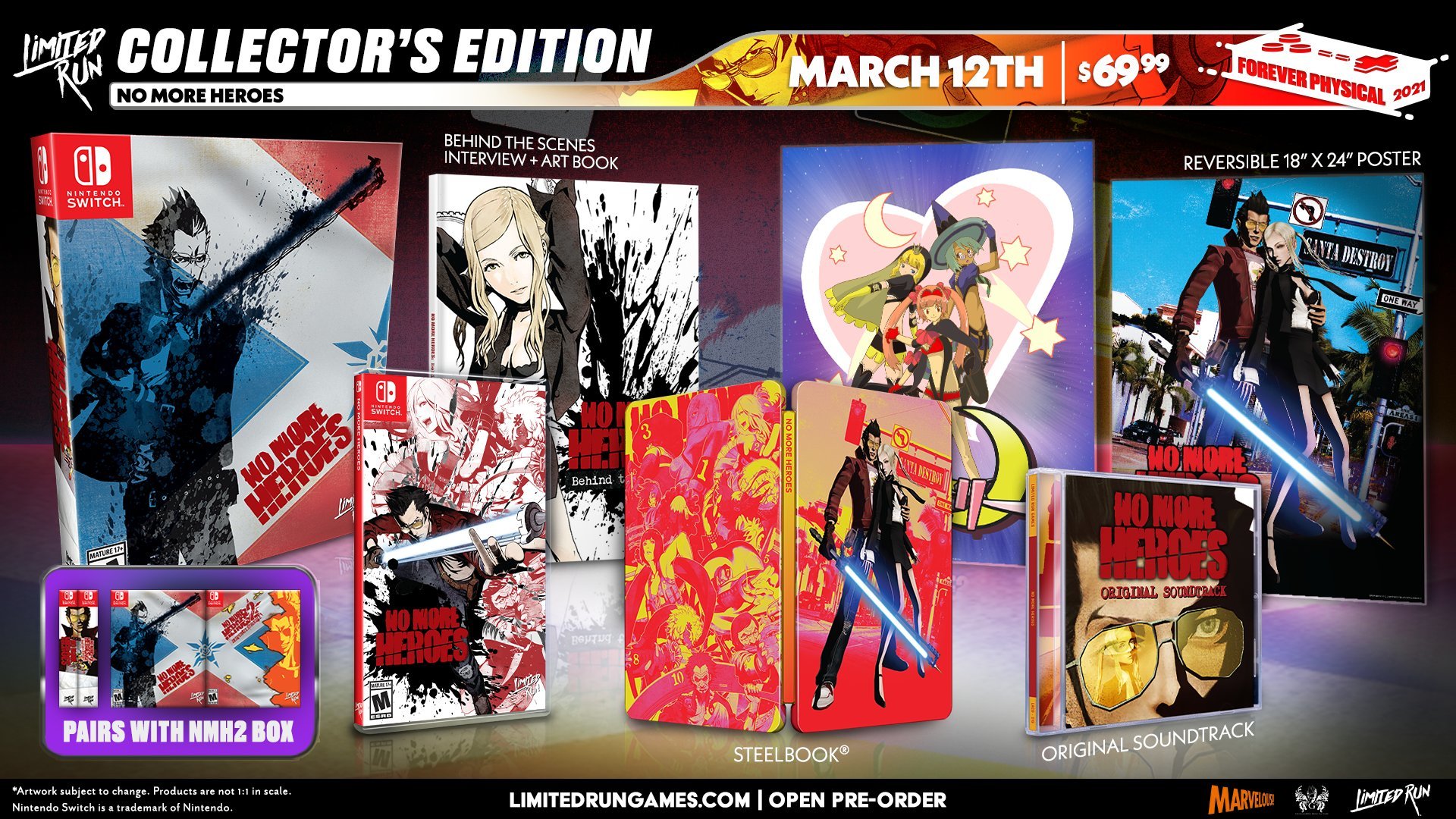 No More Heroes 1 y 2 en formato físico y coleccionista para Switch