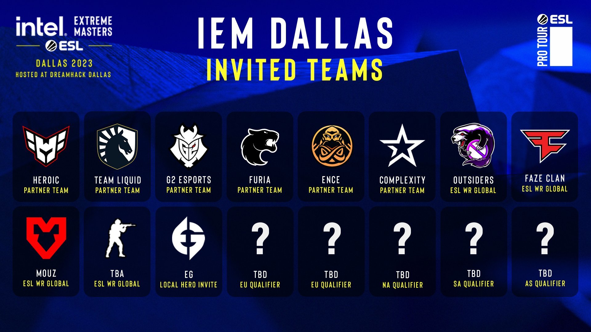 IEM Dallas guest teams have been announced