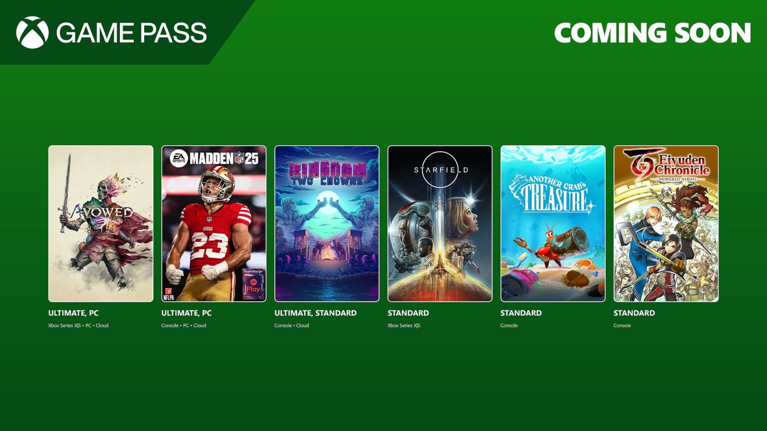 Avowed, Madden NFL 25 y mucho más llegarán muy pronto a Game Pass