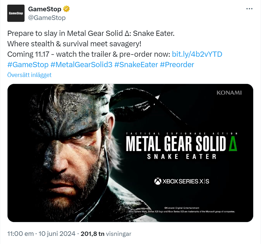 Metal Gear Solid Δ: Snake Eater se lanza en noviembre, según GameStop