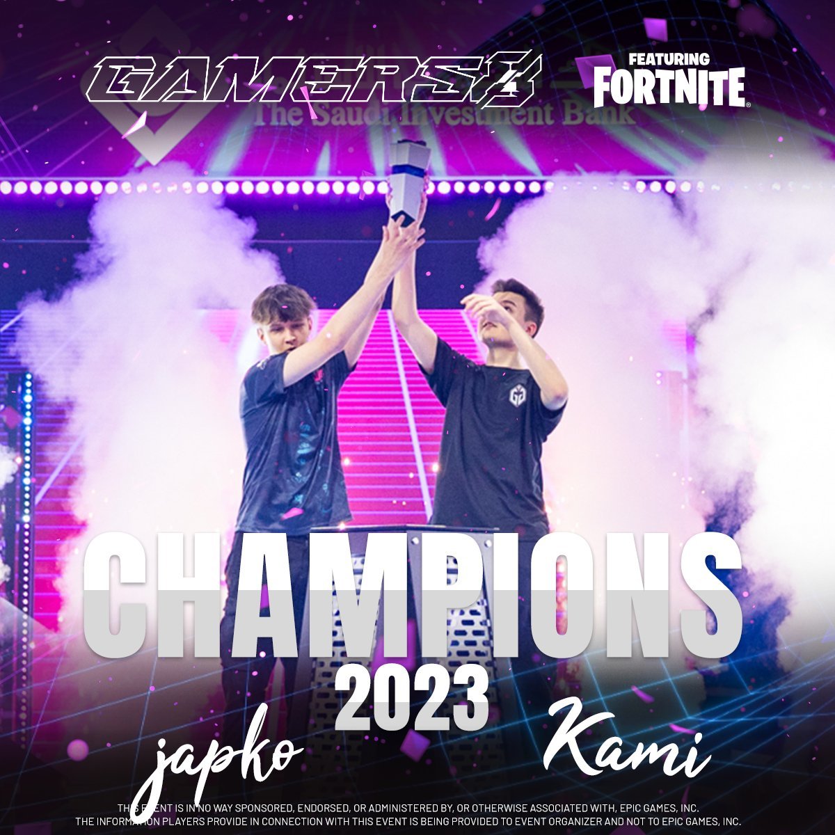 Japko y Kami son los campeones de Gamers8 Featuring Fortnite
