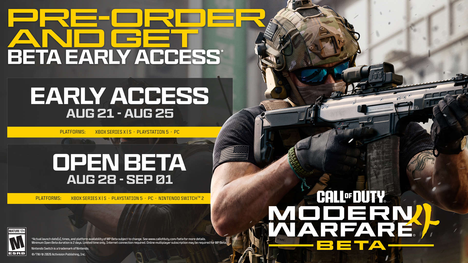 Podrças probar por ti mismo Call of Duty: Modern Warfare 4 el mes que viene, en dos eventos de prueba a finales de agosto