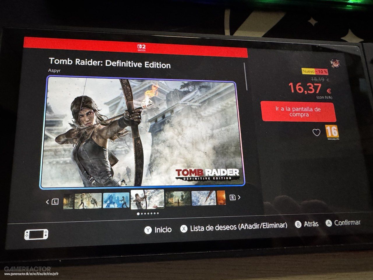 ¡Sorpresa! Aspyr lanza como 'shadowdrop' Tomb Raider Definitive Edition en la familia de consolas Nintendo Switch