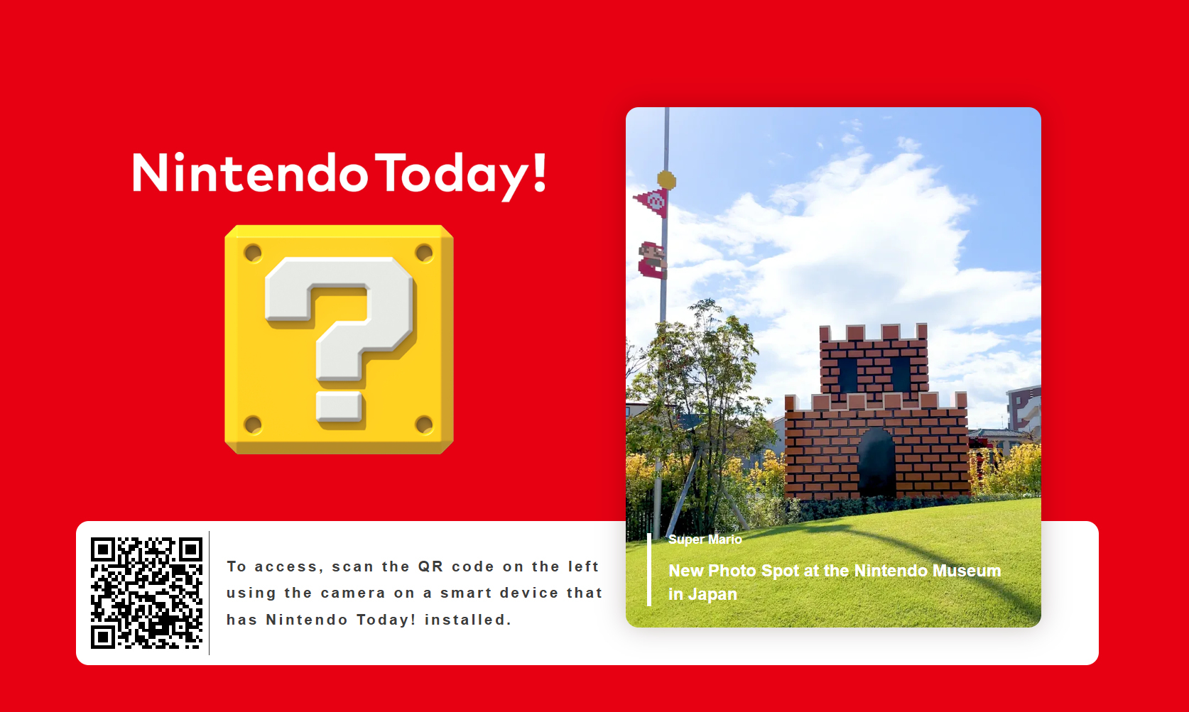 Ya puedes tomarte una fotografía como si estuvieras en el castillo de Super Mario Bros. de 8 bits... pero si vas al Museo Nintendo
