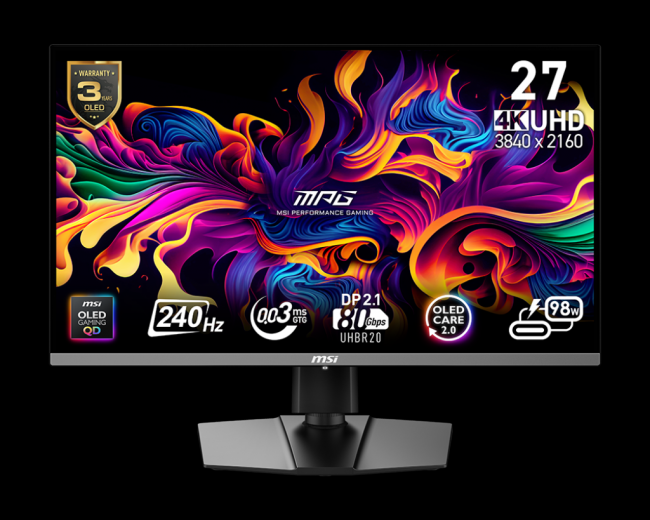 Asus, Samsung y MSI se adelantan al CES con los primeros monitores 4K OLED de 27 pulgadas y 240 Hz del mundo