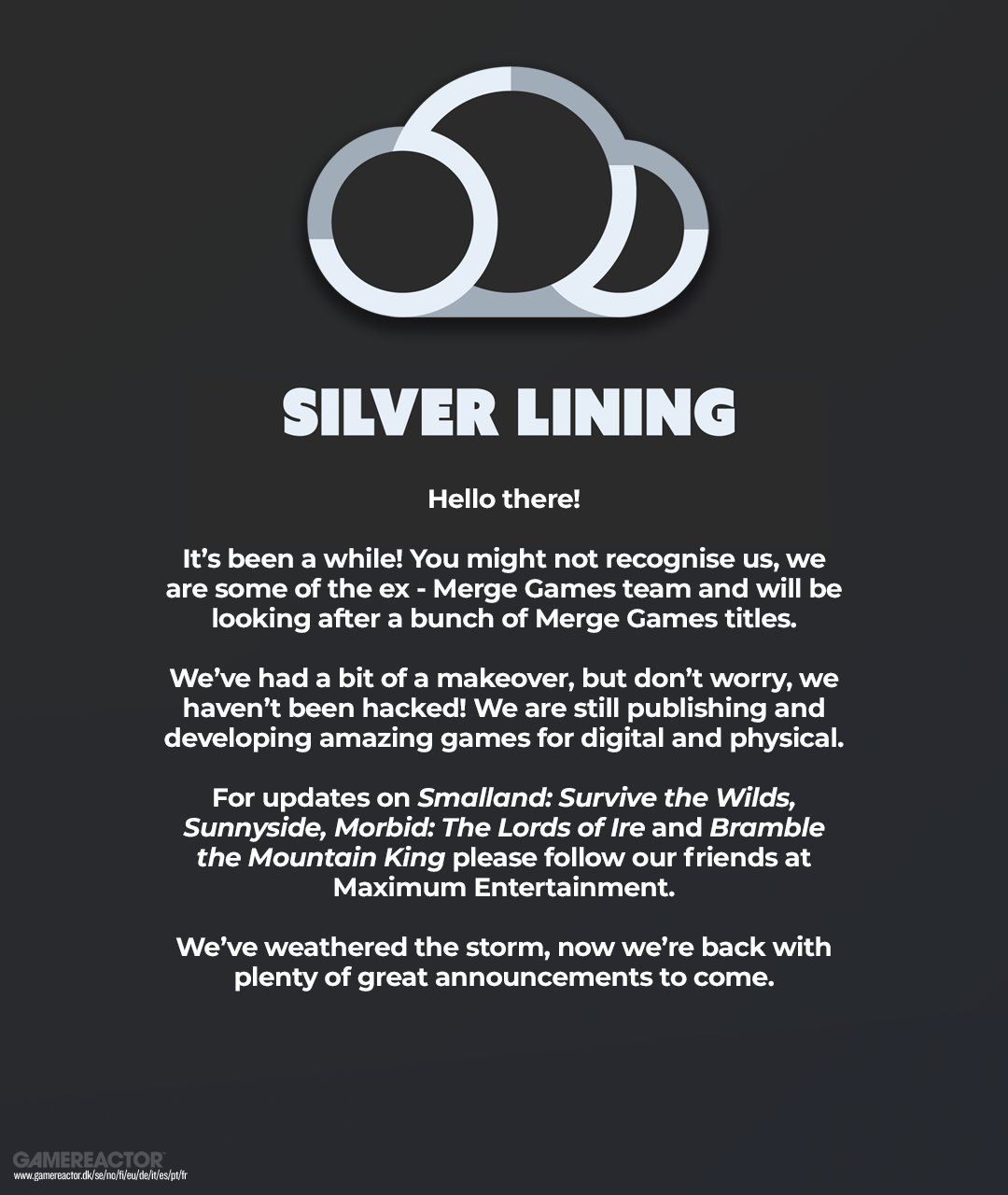 Ex-empleados de Merge games fundan Silver Lining, una nueva editora de juegos indie que mantendrá vivas muchas de sus IP