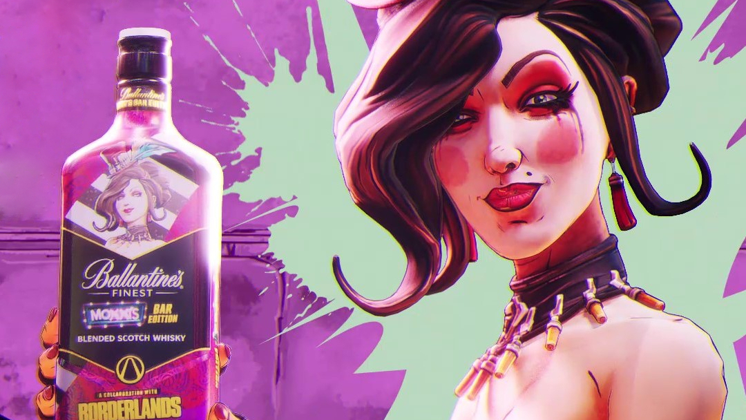 Echa un trago con Moxxi y el whisky de Borderlands y Ballantine's
