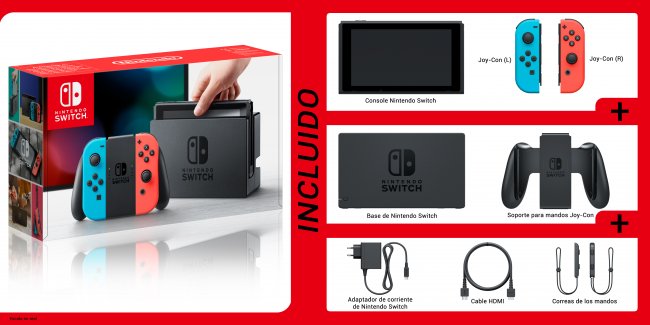 con cuantos controles viene el nintendo switch