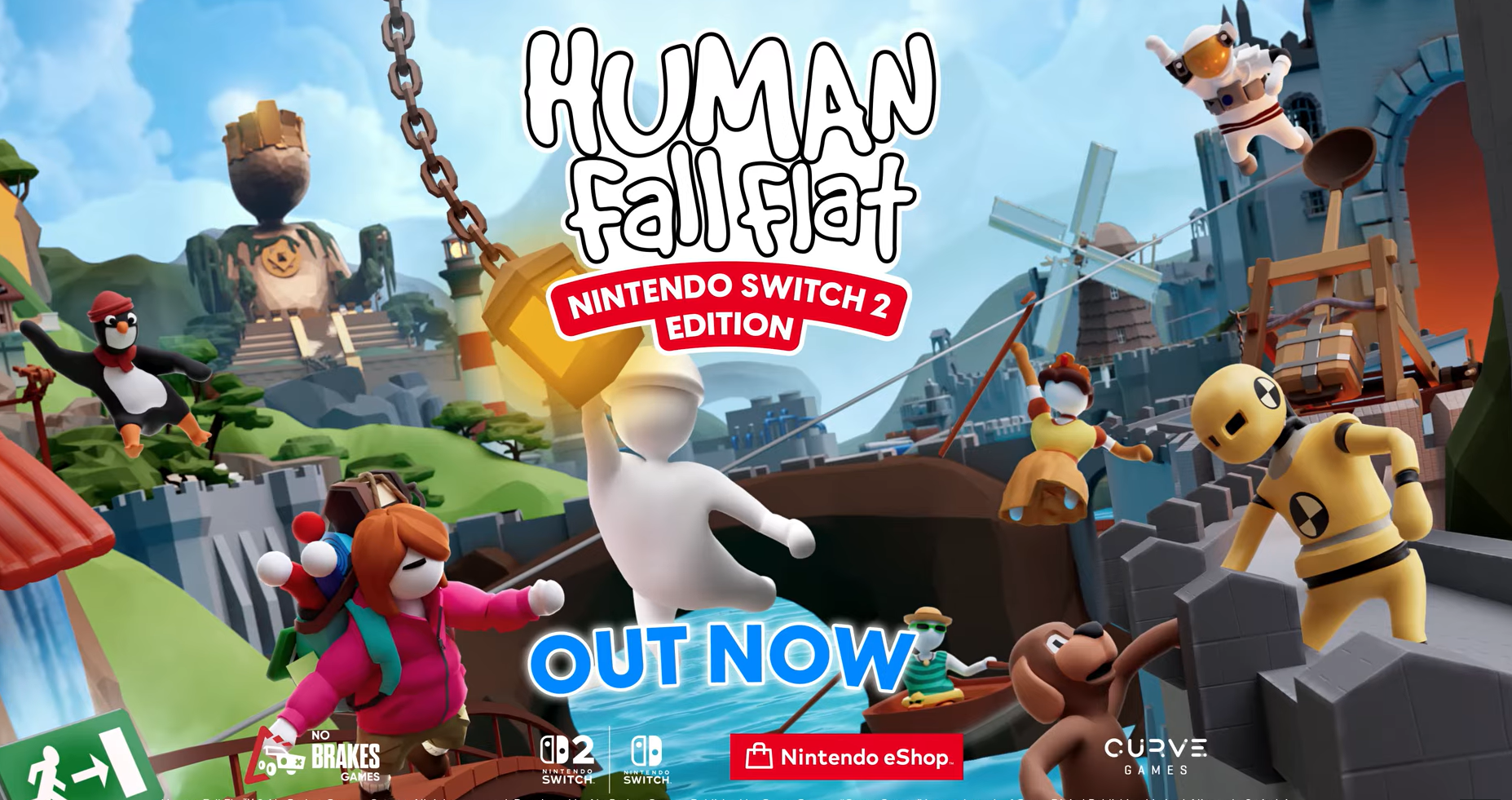 ¡Human Fall Flat - Nintendo Switch 2 Edition ya está disponible! Y puedes invitar a tus amigos sin el juego con Gameshare