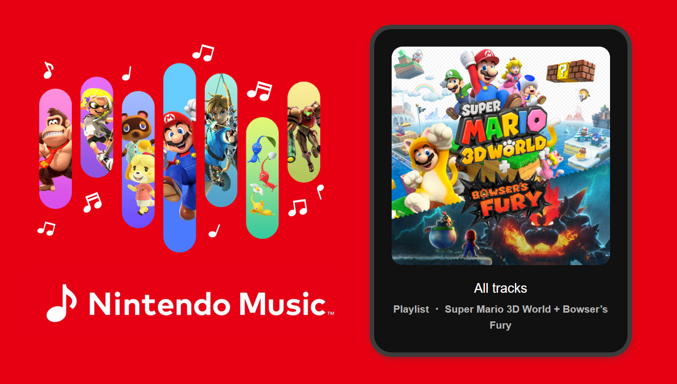Nintendo Music recibe la banda sonora de Super Mario 3D World + Bowser's Fury