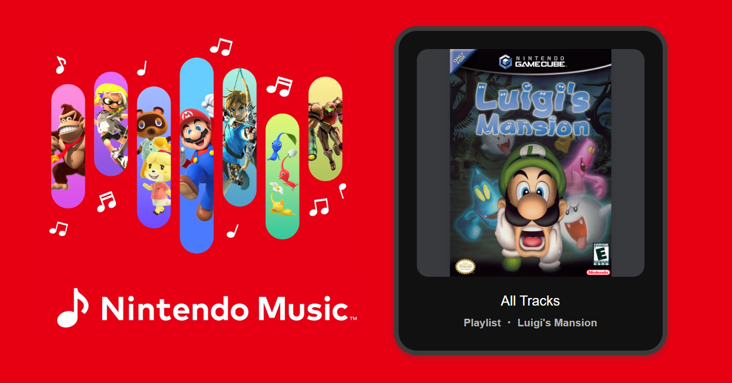 Luigi&#39;s Mansion añadido a Nintendo Music