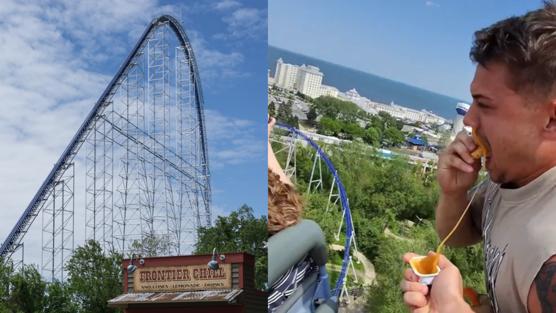 Prohibido de por vida en los parques Six Flags por comer nuggets en montaña rusa