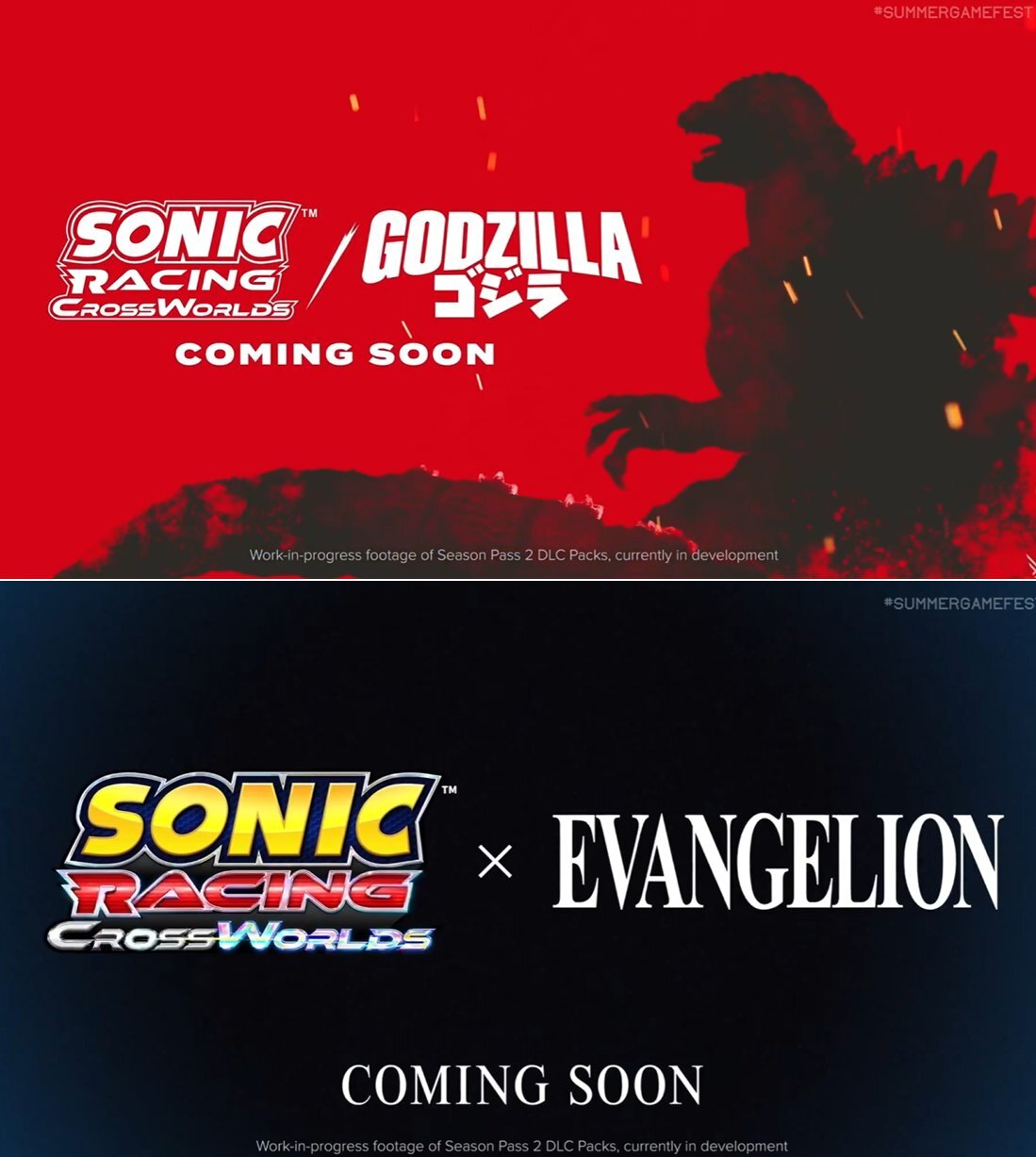 Sonic Racing: Crossworlds recibe la visita de Godzilla y Evangelion