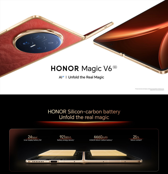 Honor lanza una batería de 6.600 mAh en su nuevo teléfono plegable