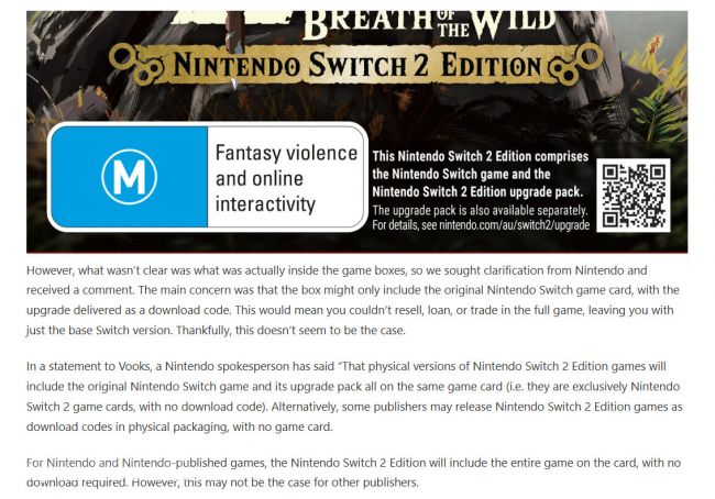 Los cartuchos de juegos Switch 2 Edition llevan incluido dentro todo el contenido, sin necesidad de descarga