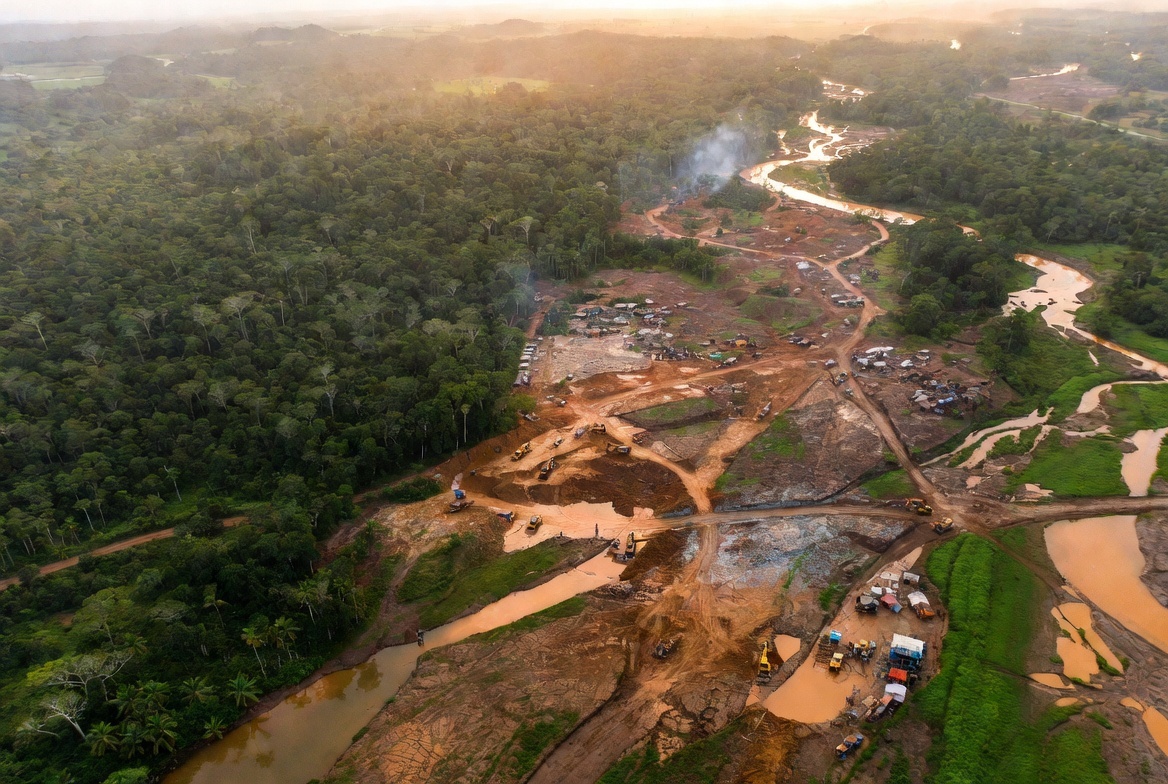 Los mineros ilegales asolan la Amazonia a un ritmo récord mientras el precio del oro se dispara.