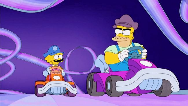 Los Simpson tienen un divertido homenaje a Mario Kart en el último episodio