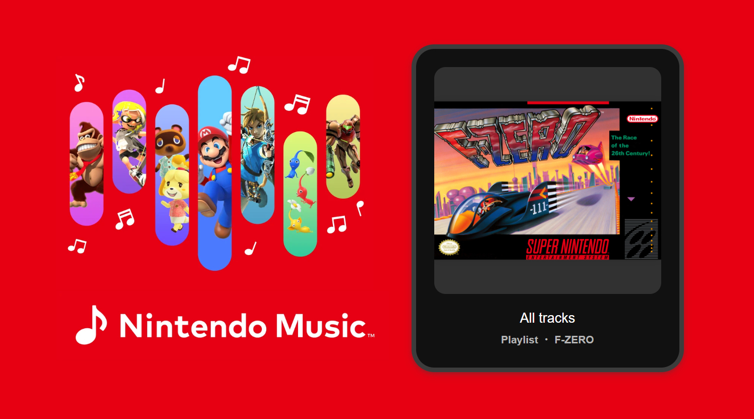 Nintendo Music añadió las bandas sonoras de F-Zero a menos de 24 horas del Direct de Nintendo Switch 2
