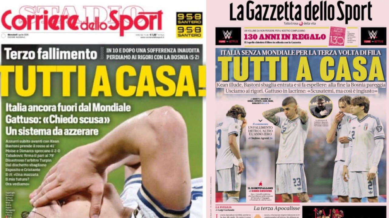 "Tutti a casa": la prensa italiana reacciona ante la catástrofe del Mundial