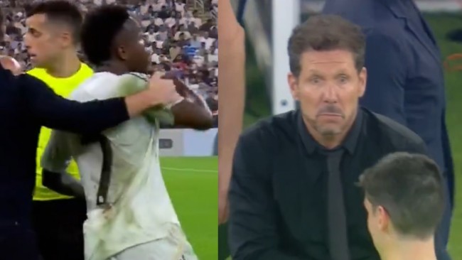 Lo que pasó entre Vinícius y Simeone en el derbi: "Florentino te va a echar..."