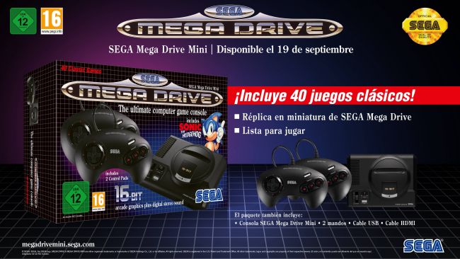 Fecha de lanzamiento y precio de Sega Mega Drive Mini en España