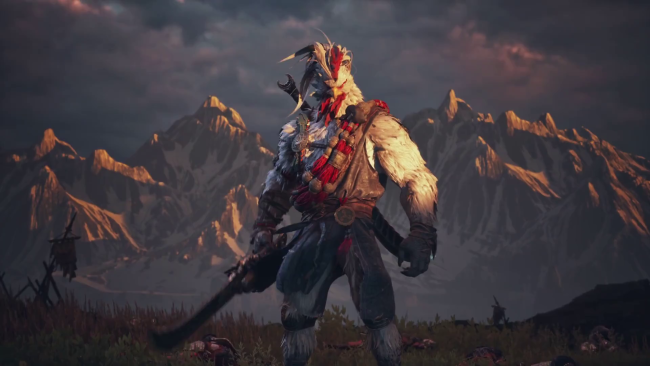 Un pollo musculoso atraviesa un campo de batalla en el nuevo juego de acción y fantasía de Krafton