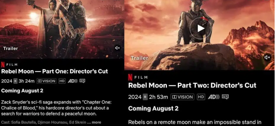 Será mejor que cojas provisiones y vayas antes al baño si vas a ver del tirón Rebel Moon: Director's Cut