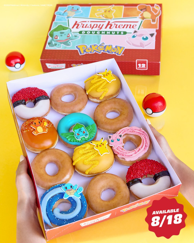 Pokémon y Krispy Kreme lanzan una colaboración de donuts