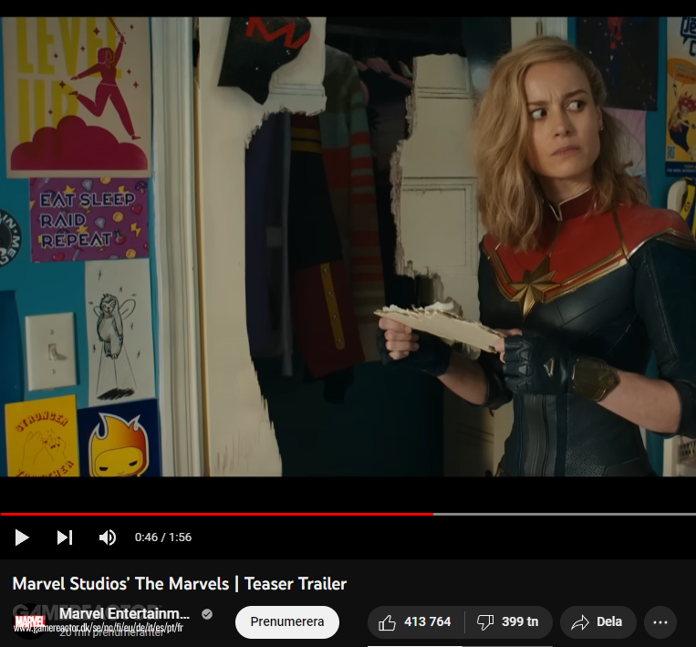 The Marvels trailer is drowning in criticism on YouTube