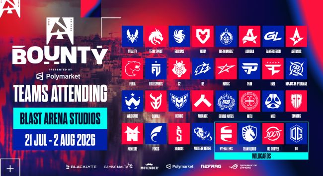 BLAST Bounty, temporada 2, 2026: Ya se han anunciado los 32 equipos invitados