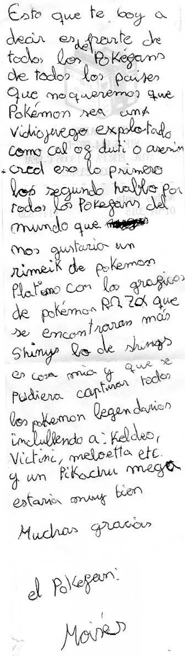 La carta de Moisés a los creadores de Pokémon