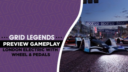 Grid Legends - Gameplay con volante y pedales de Electric en Westminster Loop (Avance)